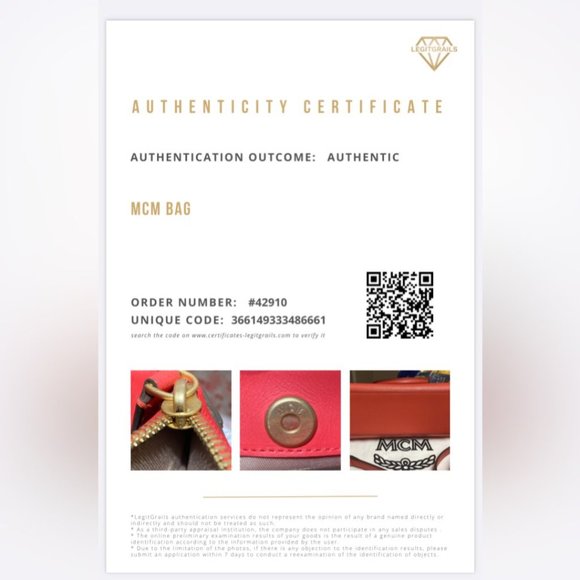 MCM shoulder/handbag/crossbody in Coral Red Saffiano Authenticated COA - Picture 10 of 15